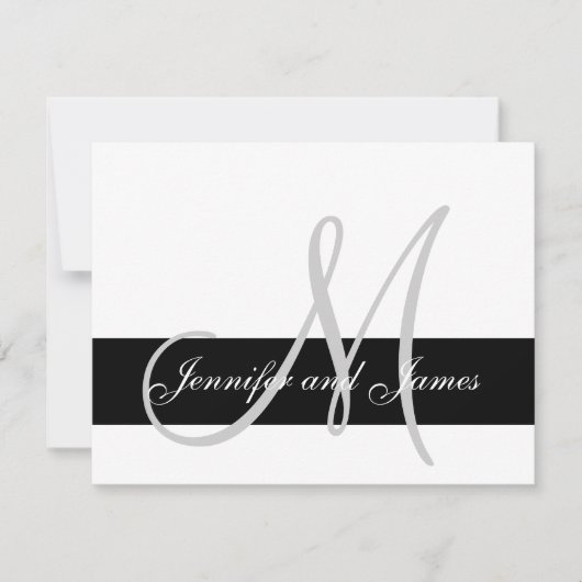 Noms des monogrammes de carte RSVP de mariage mode (Devant)