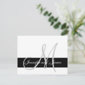 Noms des monogrammes de carte RSVP de mariage mode (Debout devant)
