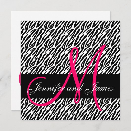 Noms des monogrammes de Faire-part de mariage rose (Devant / Derrière)