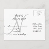 Noms des monogrammes de Mariage de carte postale R (Dos)