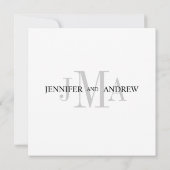 Noms des monogrammes Invitations de mariage Blanc (Dos)