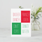 NOMS DES RÉINDEURS Carte de Noël plate 4.25x6.25 (Debout devant)