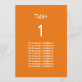 Noms d'hôtes Carte de table orange brillante moder (Dos)