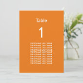 Noms d'hôtes Carte de table orange brillante moder (Debout devant)