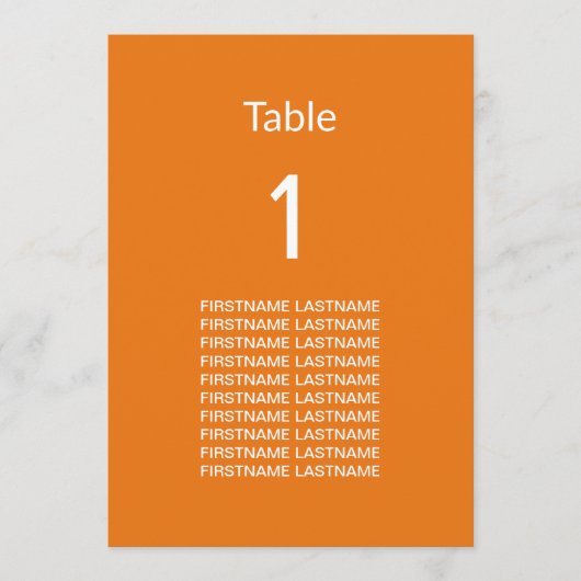 Noms d'hôtes Carte de table orange brillante moder (Devant)