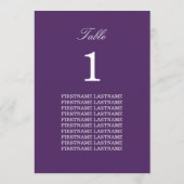 Noms d'invités Carte de table pourpre foncé (Dos)