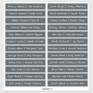 Noms d'invités de script manuscrits Étiquettes Off