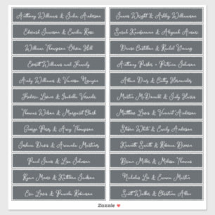 Noms d'invités de script manuscrits Étiquettes Off