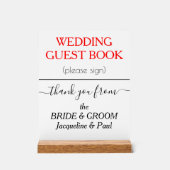 NOMS du livre d'hôtes mariage Blanc Rouge (Recto)