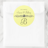 Noms du logo du Monogramme jaune Date Étiquette Ma (Sac)