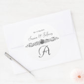 Noms du logo Monogram Date Mariage Étiquette (Enveloppe)