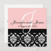 Noms du monogramme Faire-part de mariage Date Dama (Devant / Derrière)