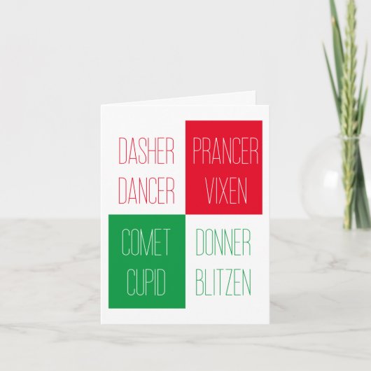 NOMS DU RÉINDEUR Carte de note de Noël (Devant)