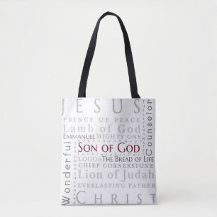 Noms du Sac fourre-tout de typographie de Jésus