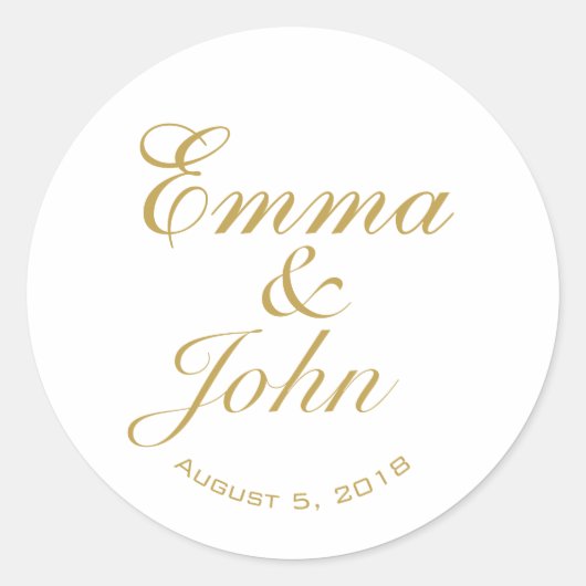 NOMS ÉLÉGANTS MARIAGES FAVORISANT LES STICKERS (Devant)