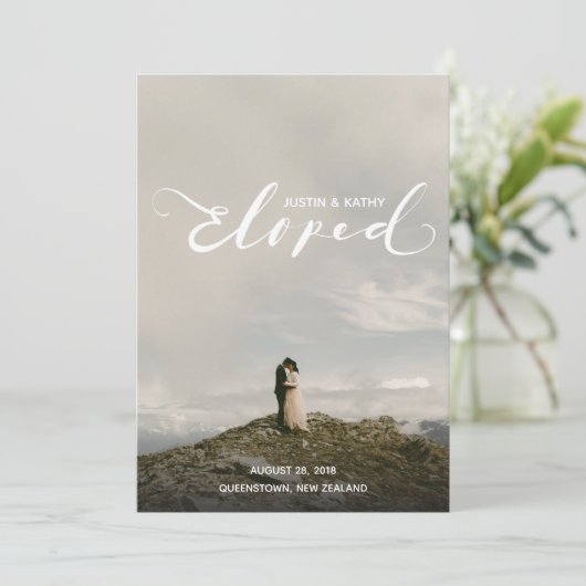 Noms Elopés Mariage Faire-part Post-Parti (Debout devant)