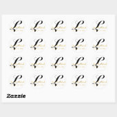 Noms et date du mariage Monogram L Sticker Gold (Feuille)