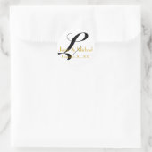 Noms et date du mariage Monogram L Sticker Gold (Sac)