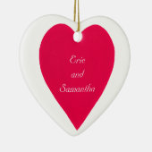 Noms et date Ornement du coeur rouge (Droite)