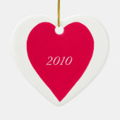 Noms et date Ornement du coeur rouge (Dos)