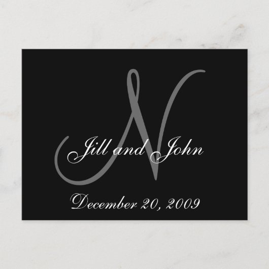 Noms et Faire-part Mariage de monogramme initial (Devant)