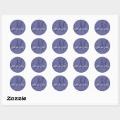 Noms et monogramme initial Sticker Blue Mauve (Feuille)