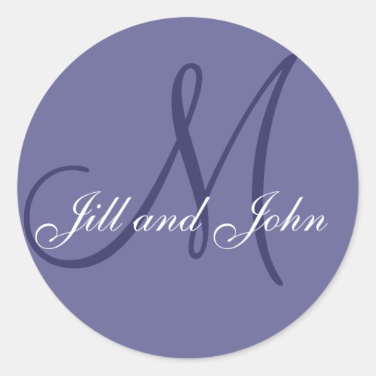Noms et monogramme initial Sticker Blue Mauve (Devant)