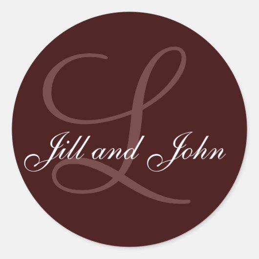 Noms et Sticker Monogramme initial Brown (Devant)