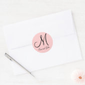 Noms Monogramme Initial Rose Wedding Favor Sticker (Enveloppe)