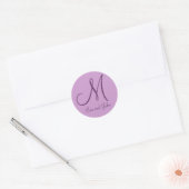 Noms Monogramme Mauve Mariage Faveur Stickers (Enveloppe)