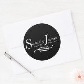 Noms Monogrammes Date Lieu Mariage Étiquettes (Enveloppe)