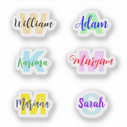 Noms monogrammes, Stickers imperméables transparen (Devant)