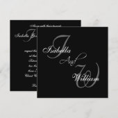 Noms noirs Initiales Invitations de mariage (Devant / Derrière)