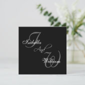 Noms noirs Initiales Invitations de mariage (Debout devant)