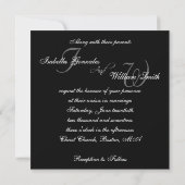 Noms noirs Initiales Invitations de mariage (Dos)