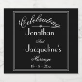 Noms personnalisés B & W Mariage Étiquette de bout (Étiquettes simples)