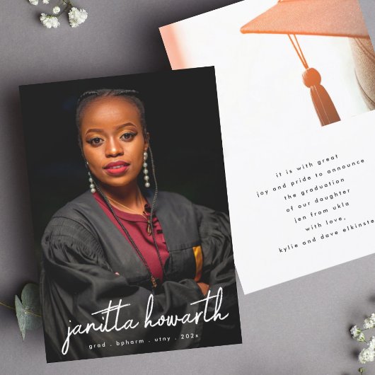 Noms personnalisés Modèle photo Université diplôme