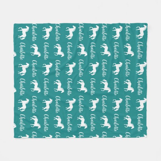 Noms répétés Cheval Turquoise simple couverture en (Devant (Horizontal))