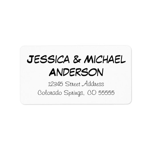 Noms simples - Étiquette de adresse (Devant)