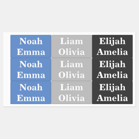 Noms simples Étiquettes de vêtements imperméables (Feuille)