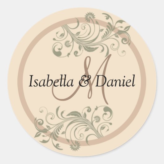 Noms Stickers Cadeau Mariage Monogram Bride Groom (Devant)