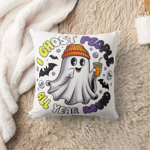 Non-binair Grappig Halloween – Ik spook mensen Kussen