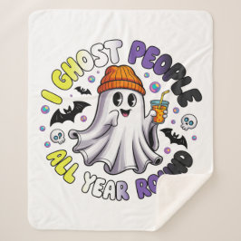 Non-binair Grappig Halloween – Ik spook mensen Sherpa Deken