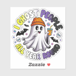Non-binair Grappig Halloween – Ik spook mensen Sticker