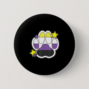 Non-binair harige poot lgbtq maand gay rechten tro ronde button 5,7 cm
