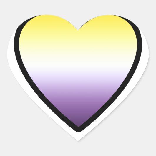 Non-binair hart sticker (Voorkant)