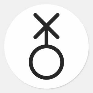 non-binair symbool ronde sticker
