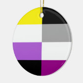 Non-binaire aseksuele dubbele trots vlag Kerstmis Keramisch Ornament (Links)