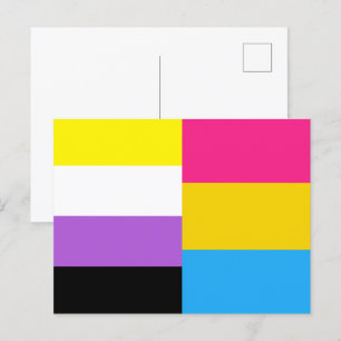 Non-binaire pansexuele duale trotsvlag briefkaart