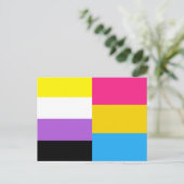 Non-binaire pansexuele duale trotsvlag briefkaart (Staand voorkant)